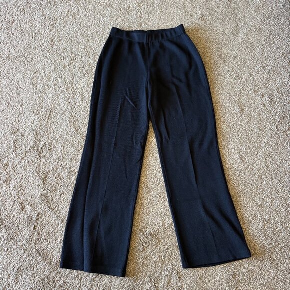 ST JOHN Santana Knit Pants Slacks Womens Navy Blue Size 6 (Small Hole) - Picture 2 of 6